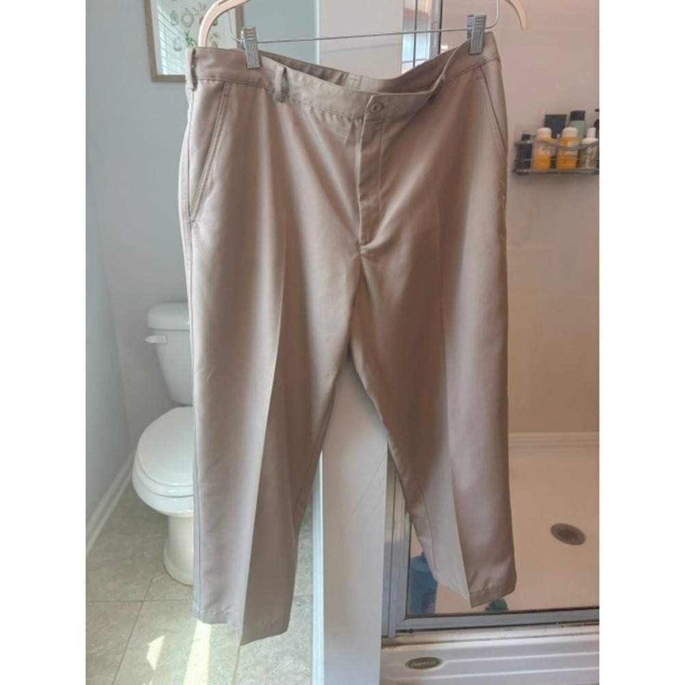 Nike Golf Dri-FIT Pants Men's 38x30 Khaki Tan Flat Front Performance Golf